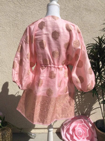 Desert Flower Babydoll Top Hot Pink